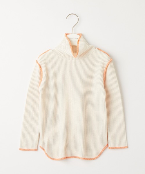 CIAOPANIC TYPY(チャオパニックティピー)の「【KIDS】【裏起毛】サーマル配色ステッチタートル(Tシャツ/カットソー・キッズ・イエロー/アイボリー/ブラック・S/M/L/XL/XXL)」の4枚目の写真