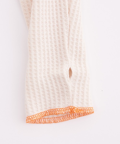 CIAOPANIC TYPY(チャオパニックティピー)の「【KIDS】【裏起毛】サーマル配色ステッチタートル(Tシャツ/カットソー・キッズ・イエロー/アイボリー/ブラック・S/M/L/XL/XXL)」の7枚目の写真