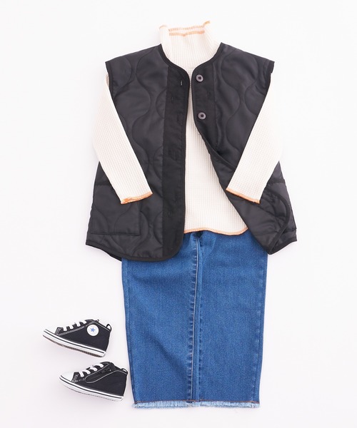 CIAOPANIC TYPY(チャオパニックティピー)の「【KIDS】【裏起毛】サーマル配色ステッチタートル(Tシャツ/カットソー・キッズ・イエロー/アイボリー/ブラック・S/M/L/XL/XXL)」の10枚目の写真