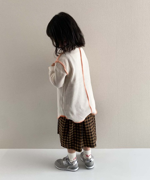 CIAOPANIC TYPY(チャオパニックティピー)の「【KIDS】【裏起毛】サーマル配色ステッチタートル(Tシャツ/カットソー・キッズ・イエロー/アイボリー/ブラック・S/M/L/XL/XXL)」の22枚目の写真