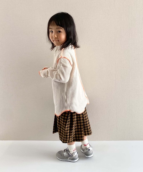 CIAOPANIC TYPY(チャオパニックティピー)の「【KIDS】【裏起毛】サーマル配色ステッチタートル(Tシャツ/カットソー・キッズ・イエロー/アイボリー/ブラック・S/M/L/XL/XXL)」の21枚目の写真