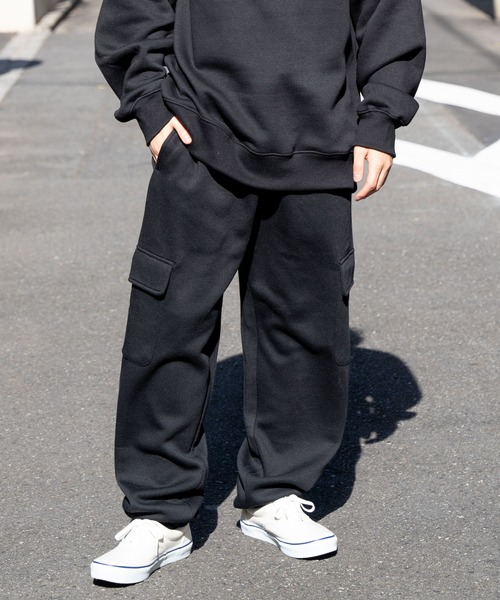 ブラックカーゴパンツ スウェット素材 tolene（トレネ）の「【WASH FACTORY】 バギーシルエット