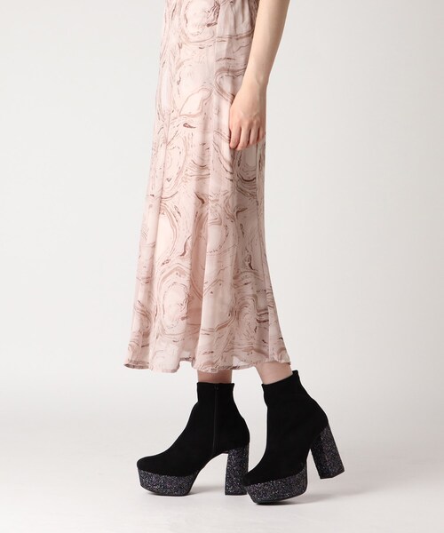 ESPERANZA（エスペランサ）の「【日本製】厚底ラク盛りグリッターヒールストレッチショートブーツ（ブーツ・レディース・ベージュ系/ブラック系/グリーン系その他2・L/S/LL/M）」の12枚目の写真
