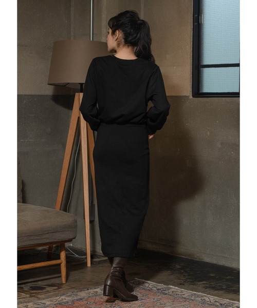 Adoon plain（アドーンプレーン）の「スウェットロングワンピース（ワンピース・レディース・ダークパープル/ブラック・LARGE/MEDIUM）」の10枚目の写真