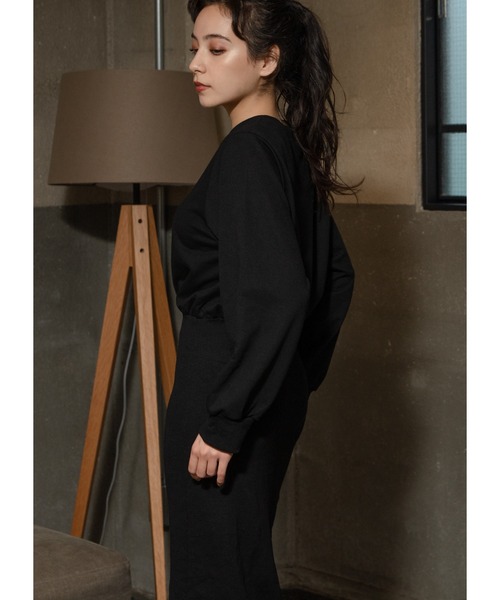 Adoon plain（アドーンプレーン）の「スウェットロングワンピース（ワンピース・レディース・ダークパープル/ブラック・LARGE/MEDIUM）」の5枚目の写真