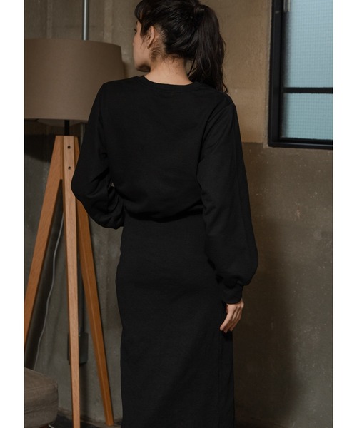 Adoon plain（アドーンプレーン）の「スウェットロングワンピース（ワンピース・レディース・ダークパープル/ブラック・LARGE/MEDIUM）」の6枚目の写真