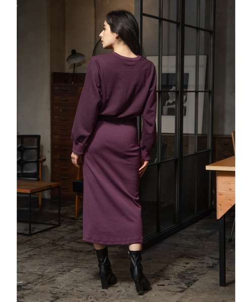 Adoon plain（アドーンプレーン）の「スウェットロングワンピース（ワンピース・レディース・ダークパープル/ブラック・LARGE/MEDIUM）」の17枚目の写真