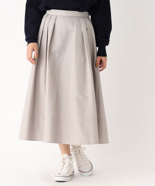 OPAQUE.CLIP（オペークドットクリップ）の「◆グログランタックフレアスカート（スカート・レディース・ライトグレー/ブラック/ブルー・38/40）」の2枚目の写真