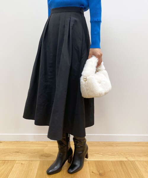 OPAQUE.CLIP（オペークドットクリップ）の「◆グログランタックフレアスカート（スカート・レディース・ライトグレー/ブラック/ブルー・38/40）」の11枚目の写真