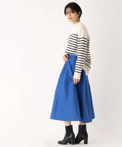 OPAQUE.CLIP（オペークドットクリップ）の「◆グログランタックフレアスカート（スカート・レディース・ライトグレー/ブラック/ブルー・38/40）」の5枚目の写真