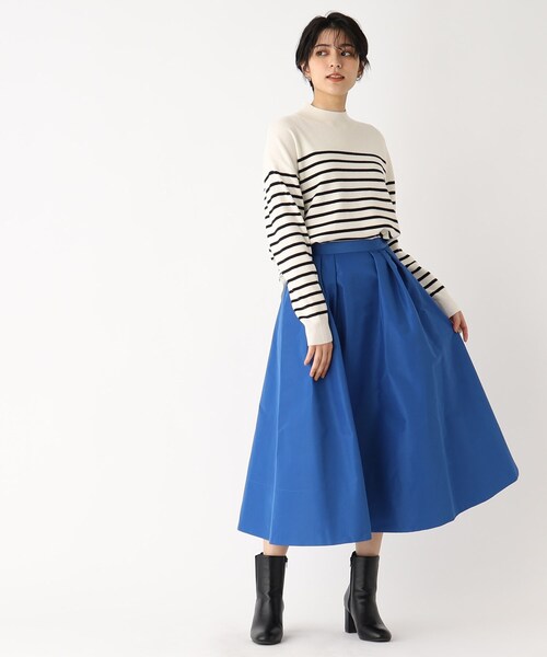 OPAQUE.CLIP（オペークドットクリップ）の「◆グログランタックフレアスカート（スカート・レディース・ライトグレー/ブラック/ブルー・38/40）」の8枚目の写真