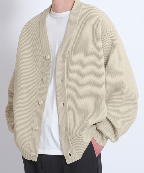 improves（インプローブス）の「【improves】オーバーサイズ ニット カーディガン（カーディガン/ボレロ・メンズ・ダークブルー/チャコール/アイボリー/カーキ・LARGE/X-LARGE/MEDIUM）」の5枚目の写真