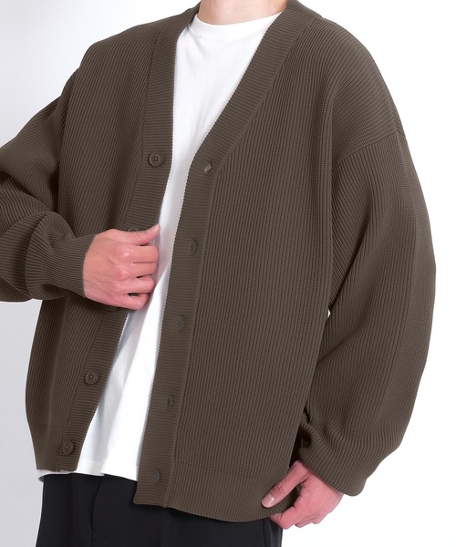 improves（インプローブス）の「【improves】オーバーサイズ ニット カーディガン（カーディガン/ボレロ・メンズ・ダークブルー/チャコール/アイボリー/カーキ・LARGE/X-LARGE/MEDIUM）」の9枚目の写真