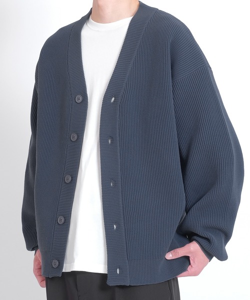 improves（インプローブス）の「【improves】オーバーサイズ ニット カーディガン（カーディガン/ボレロ・メンズ・ダークブルー/チャコール/アイボリー/カーキ・LARGE/X-LARGE/MEDIUM）」の11枚目の写真