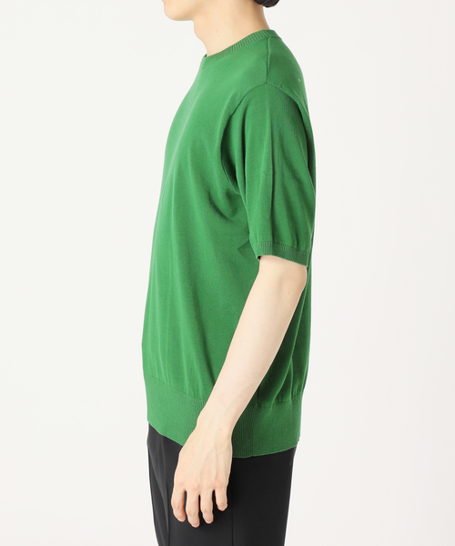 UNFOLLOW（アンフォロー）の「【FOLL / フォル】ツイステッドコットンニットTシャツ（ニット/セーター・メンズ・グリーン/ネイビー・3/2）」の12枚目の写真