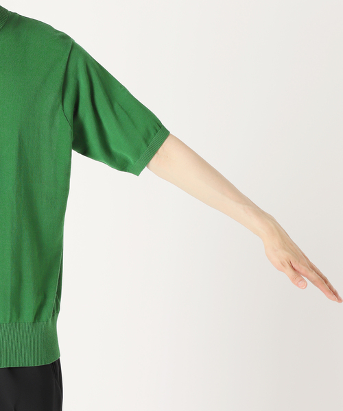 UNFOLLOW（アンフォロー）の「【FOLL / フォル】ツイステッドコットンニットTシャツ（ニット/セーター・メンズ・グリーン/ネイビー・3/2）」の16枚目の写真