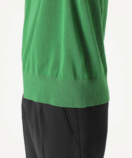 UNFOLLOW（アンフォロー）の「【FOLL / フォル】ツイステッドコットンニットTシャツ（ニット/セーター・メンズ・グリーン/ネイビー・3/2）」の19枚目の写真