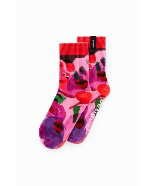 Desigual(デシグアル)の「CARAS LACROIX ソックス(ソックス/靴下・レディース・レッド・FREE)」の2枚目の写真