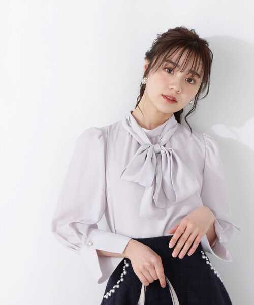 PROPORTION BODY DRESSING（プロポーションボディドレッシング）の「ボウタイブラウス / 1213110201（シャツ/ブラウス・レディース・ホワイト系その他/グレー/ブルー系その他・MEDIUM/SMALL）」の14枚目の写真