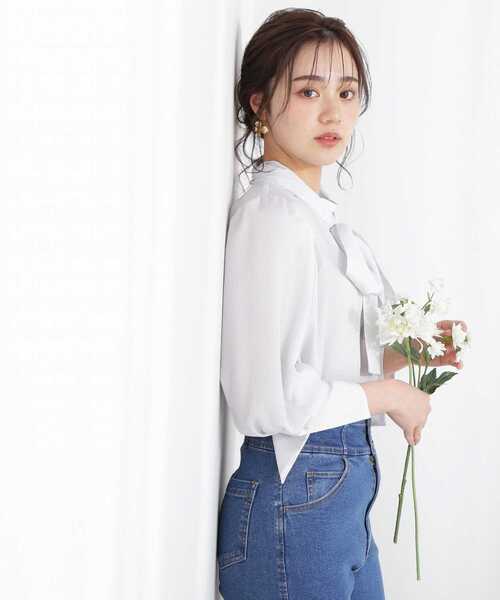 PROPORTION BODY DRESSING（プロポーションボディドレッシング）の「ボウタイブラウス / 1213110201（シャツ/ブラウス・レディース・ホワイト系その他/グレー/ブルー系その他・MEDIUM/SMALL）」の18枚目の写真