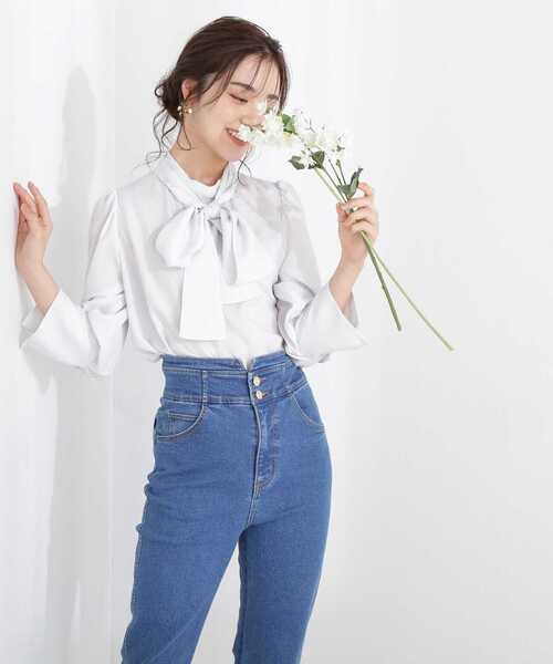PROPORTION BODY DRESSING（プロポーションボディドレッシング）の「ボウタイブラウス / 1213110201（シャツ/ブラウス・レディース・ホワイト系その他/グレー/ブルー系その他・MEDIUM/SMALL）」の19枚目の写真