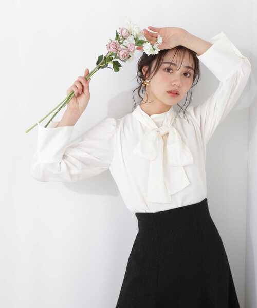 PROPORTION BODY DRESSING（プロポーションボディドレッシング）の「ボウタイブラウス / 1213110201（シャツ/ブラウス・レディース・ホワイト系その他/グレー/ブルー系その他・MEDIUM/SMALL）」の8枚目の写真