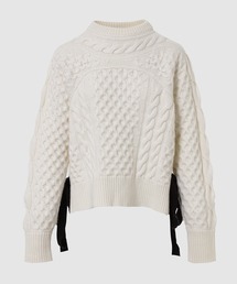BOXY FIT CABLE KNIT CREW NECK JUMPER
