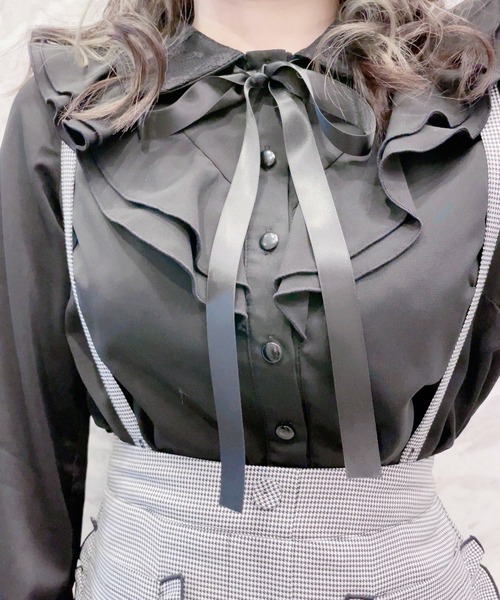 MA*RS(アメーバーマーズ)の「フリルリボン襟ブラウス(シャツ/ブラウス・レディース・ピンク/ブラック/ホワイト・FREE)」の15枚目の写真