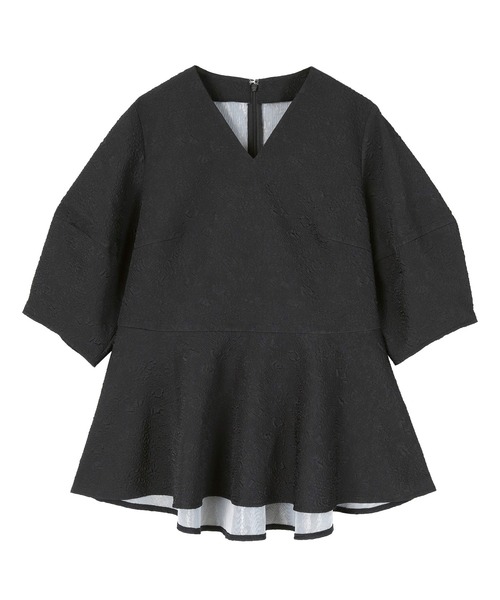 UR'S(ユアーズ)の「ふくれジャガードVネックトップス(Tシャツ/カットソー・レディース・ホワイト/グレイッシュベージュ/ブラック/グリーン・S/M/L)」の20枚目の写真