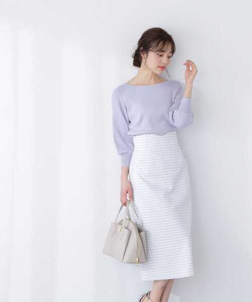 PROPORTION BODY DRESSING（プロポーションボディドレッシング）の「ギンガムチェックハートカットタイトスカート / 1213120306（スカート・レディース・ブルー/ブラック・MEDIUM/SMALL）」の2枚目の写真