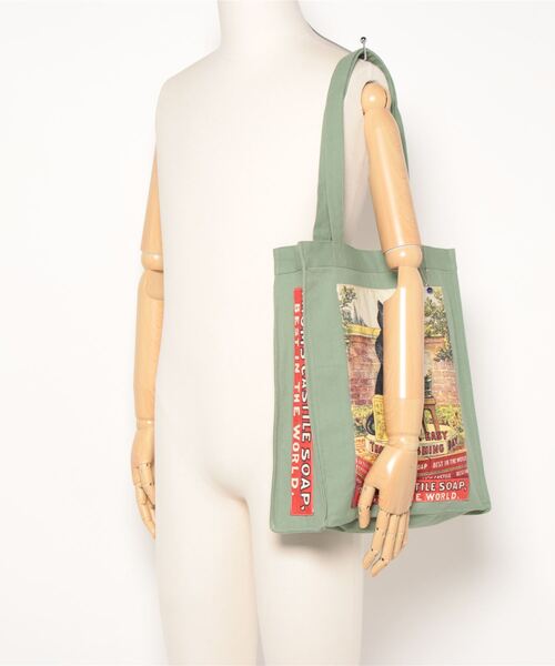 欧州航路（オウシュウコウロ）の「【欧州航路】オーガニックコットン キャットアートトートバッグ（トートバッグ・レディース・グリーン/ブルー/グレー・FREE）」の7枚目の写真