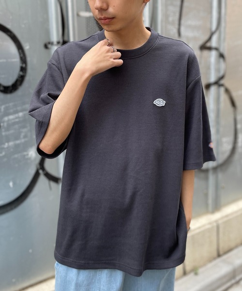 Dickies（ディッキーズ）の「【Dickies】ワッフル袖リブTシャツ 3278-5429（Tシャツ/カットソー・メンズ・ベージュ/ネイビー/ブラック/アイボリー・L/M/XL）」の3枚目の写真