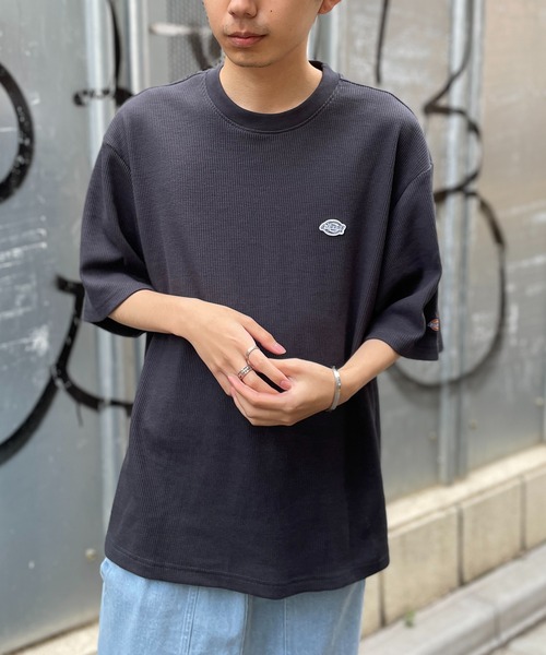 Dickies（ディッキーズ）の「【Dickies】ワッフル袖リブTシャツ 3278-5429（Tシャツ/カットソー・メンズ・ベージュ/ネイビー/ブラック/アイボリー・L/M/XL）」の9枚目の写真