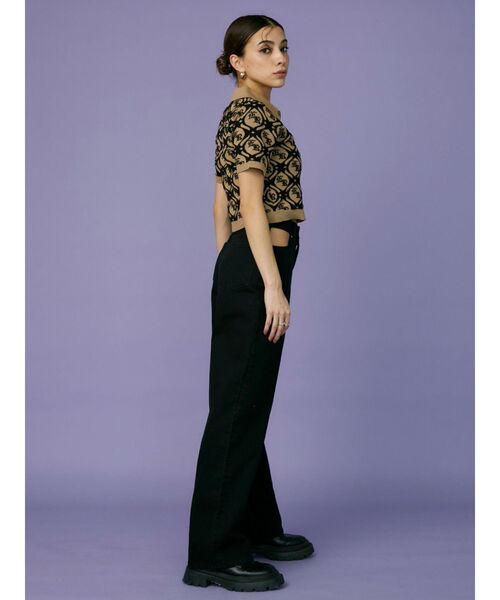 EVRIS(エヴリス)の「ジャガードシャツニットトップス(ニット/セーター・レディース・ベージュ/グリーン/ブラック・FREE)」の9枚目の写真