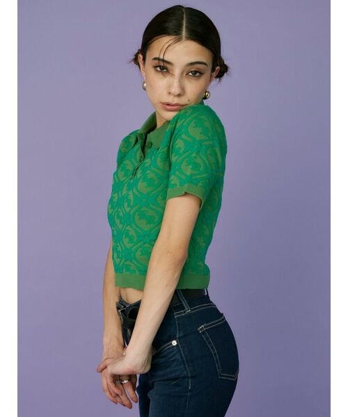 EVRIS(エヴリス)の「ジャガードシャツニットトップス(ニット/セーター・レディース・ベージュ/グリーン/ブラック・FREE)」の18枚目の写真