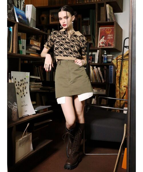 EVRIS(エヴリス)の「ジャガードシャツニットトップス(ニット/セーター・レディース・ベージュ/グリーン/ブラック・FREE)」の19枚目の写真