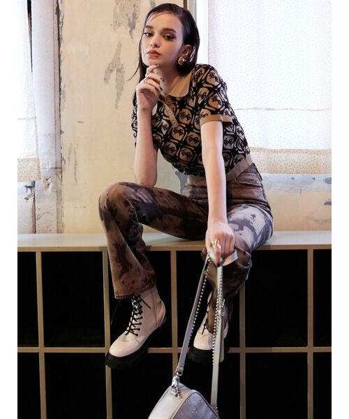 EVRIS(エヴリス)の「ジャガードシャツニットトップス(ニット/セーター・レディース・ベージュ/グリーン/ブラック・FREE)」の15枚目の写真