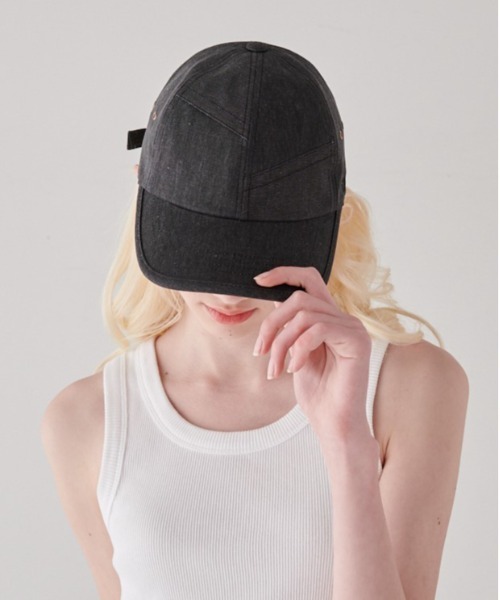 EDWIN（エドウィン）の「【EDWIN】エドウィン カラーデニム キャップ TWILL BASEBALL CAP ローキャップ バックストラップ（キャップ・レディース・ブラック/パープル/ネイビー/ベージュ・フリー）」の3枚目の写真