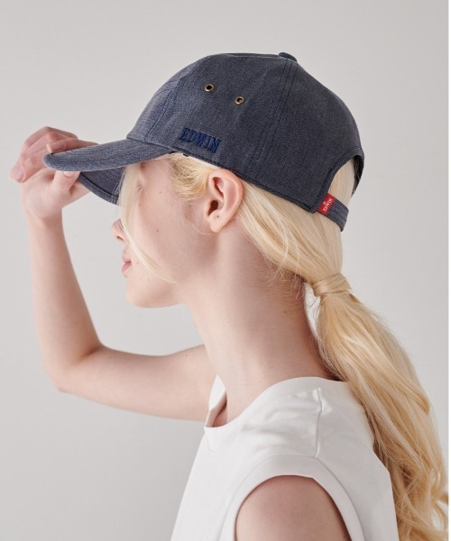 EDWIN（エドウィン）の「【EDWIN】エドウィン カラーデニム キャップ TWILL BASEBALL CAP ローキャップ バックストラップ（キャップ・レディース・ブラック/パープル/ネイビー/ベージュ・フリー）」の22枚目の写真