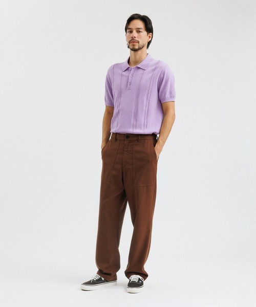 Saturdays NYC（サタデーズ ニューヨークシティ ）の「Jahmad Knit Polo（ポロシャツ・メンズ・ダークブラウン/ラベンダー・S/XL/M/X-SMALL/L）」の12枚目の写真