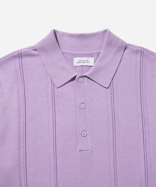 Saturdays NYC（サタデーズ ニューヨークシティ ）の「Jahmad Knit Polo（ポロシャツ・メンズ・ダークブラウン/ラベンダー・S/XL/M/X-SMALL/L）」の7枚目の写真