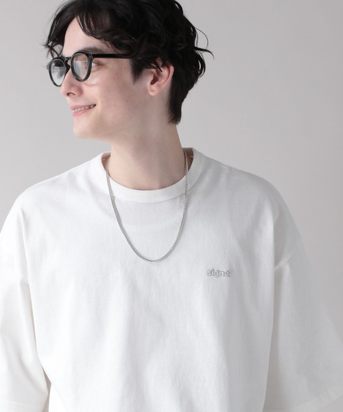SIGNAL SPORTS(シグナルスポーツ)の「【SIGNAL SPORTS】ワンポイント刺繍/ビッグシルエットTシャツ(Tシャツ/カットソー・メンズ・ホワイト/ホワイト系その他/ブラック/イエロー/ブルー/グリーン・MEDIUM/LARGE)」の10枚目の写真