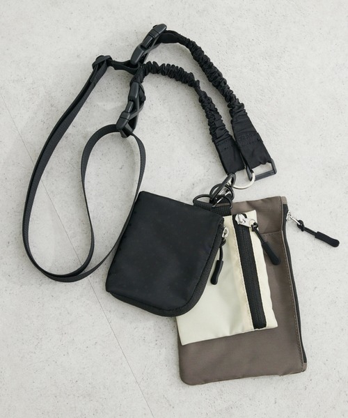 Green　Parks（グリーンパークス）の「・マルチ3Pポーチショルダー（ショルダーバッグ・レディース・グレー/ブラック/ベージュ・FREE）」の3枚目の写真