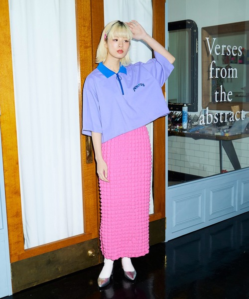 PUNYUS(プニュズ)の「ポップコーンスリットロングスカート(スカート・レディース・ピンク/ライトパープル/ブルー/ブラック・1/2/3/4)」の14枚目の写真