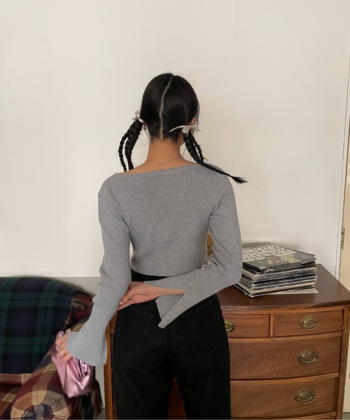 EPIMI E'PIMMY(エピミエピミー)の「ホックデザインリブカーディガン(カーディガン/ボレロ・レディース・オフホワイト/グレー/ブラック・MEDIUM)」の21枚目の写真
