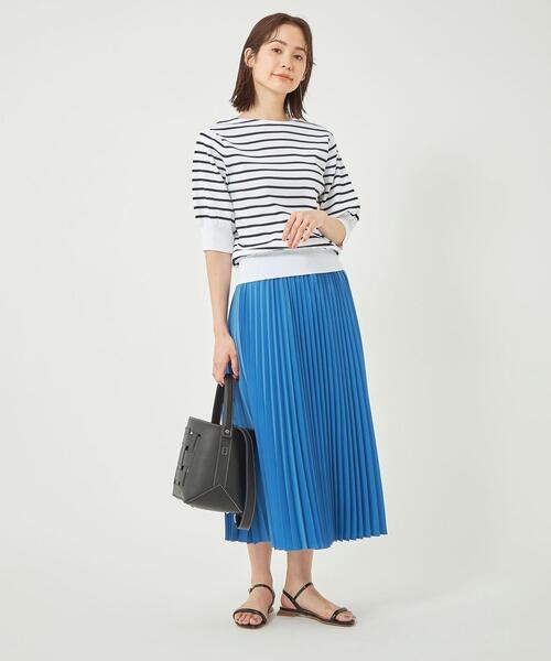 green label relaxing(グリーンレーベルリラクシング)の「アコーディオン プリーツ 無地 / ドット スカート(スカート・レディース・ブラック/ホワイト/コバルトブルー/マスタード・FREE)」の20枚目の写真