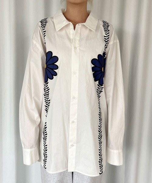 sedacle(セダクル)の「デイジーシャツ(シャツ/ブラウス・メンズ・オフホワイト/サックスブルー・MEDIUM/LARGE)」の8枚目の写真