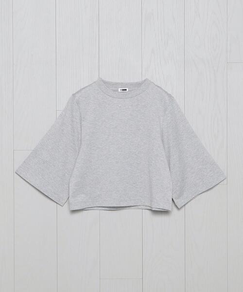 H BEAUTY&YOUTH UNITED ARROWS(エイチビューティーアンドユースユナイテッドアローズ)の「<H>COTTON HIGH GAUGE CLOPPED SHORT SLEEVE/カットソー(Tシャツ/カットソー・レディース・ホワイト/ブラック/グレー・FREE)」の9枚目の写真