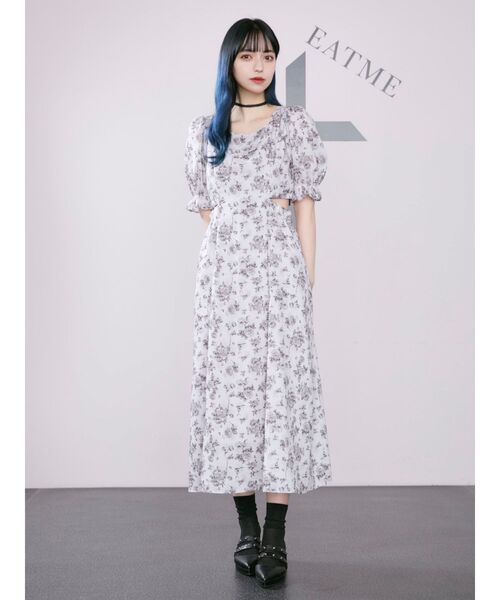 ELFSACK ワンピース 苺柄 プリント スクエアネック シック EATME（イートミー）の「トワルドジュイプリントスクエアネック