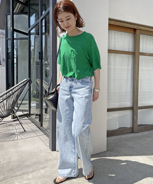 Spick & Span(スピックアンドスパン)の「リネン天竺Tシャツ(Tシャツ/カットソー・レディース・ホワイト/ブラック/グリーン・FREE)」の21枚目の写真
